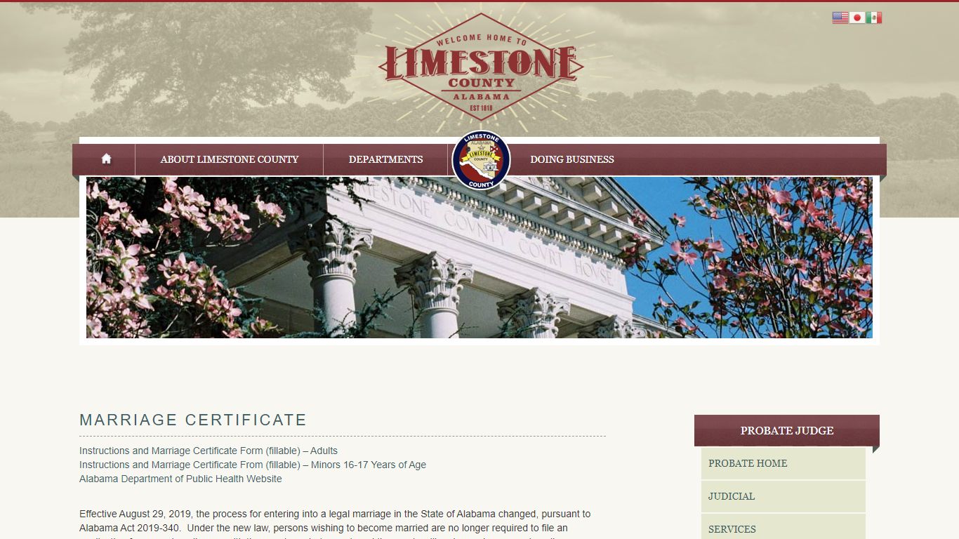 Marriage Certificate | Limestone County