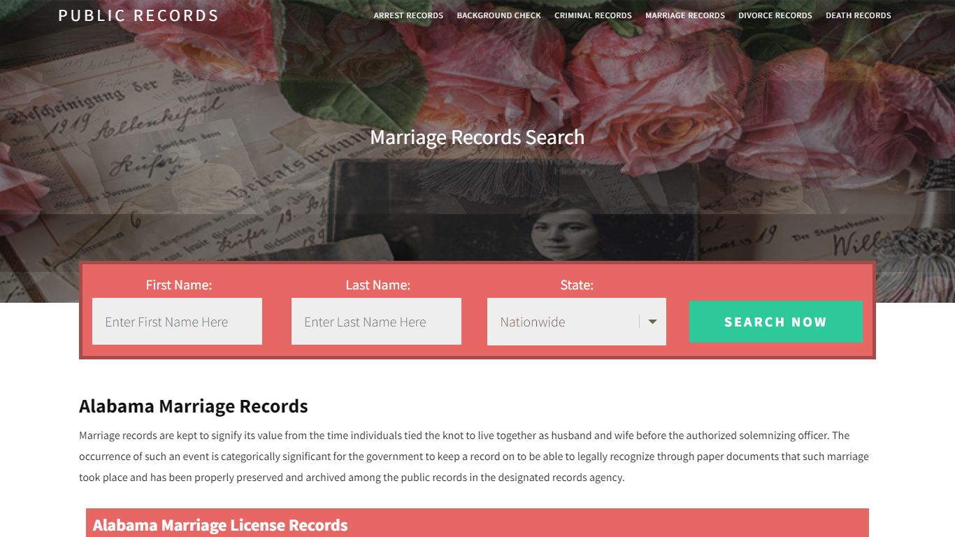 Alabama Marriage Records | Enter Name and Search. 14Days Free